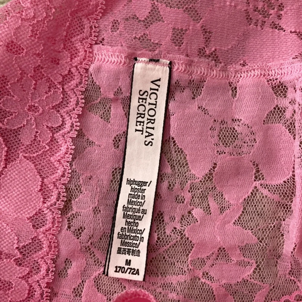 NEW Victoria’s Secret Floral Lacy Hiphugger Panties Medium Pink Lingerie RARE